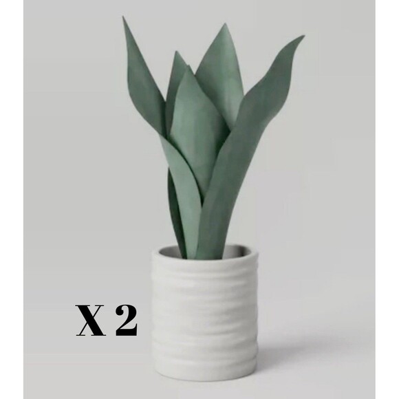 Threshold Snake Plant 9" Tabletop Indoor Faux Potted Houseplant - Set of 2 - Picture 1 of 6